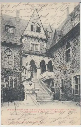 (39321) AK Burg a.d. Wupper, Monumentalbrunnen im Schlosshof 1908