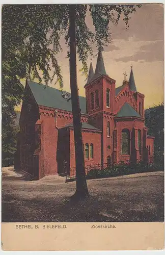 (36138) AK Bethel bei Bielefeld, Zionskirche, vor 1945