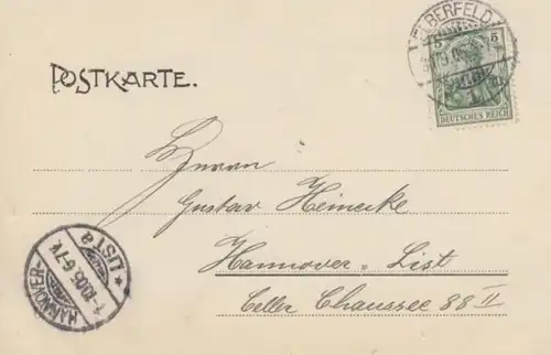 (342) AK Elberfeld, Schwebebahn, Kaiser Wilhelm Denkmal 1905