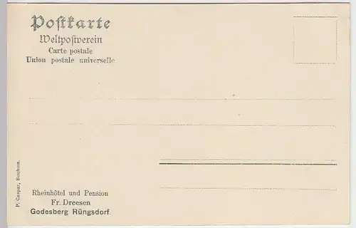 (31424) AK Godesberg-Rüngsdorf, Rheinhotel Fritz Dreesen, vor 1905