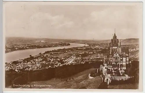 (30742) Foto AK Drachenburg u. Königswinter, Panorama, 1931