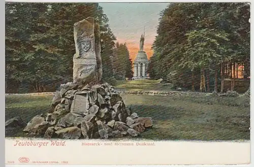 (30621) AK Hiddesen, Bismarck- u. Hermann-Denkmal, vor 1905