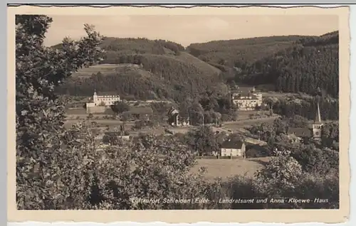 (30568) Foto AK Schleiden / Eifel, Panorama mit Landratsamt, 1938