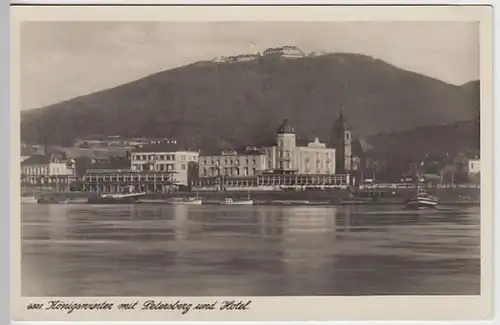 (28122) Foto AK Königswinter, Panorama mit Petersberg 1940