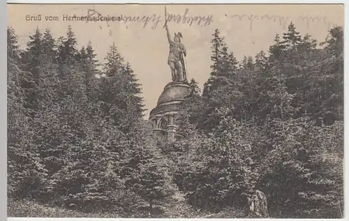 (25037) AK Gruß vom Hermannsdenkmal, Hiddesen 1920
