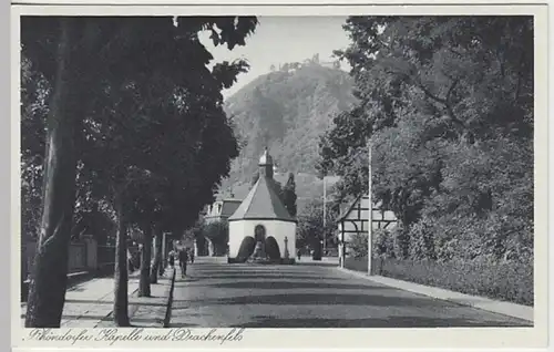 (21305) AK Rhöndorf, Kapelle, Drachenfels, vor 1945
