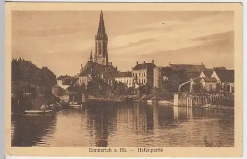 (17461) AK Emmerich (Rhein), Hafen, gel. 1924