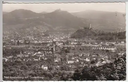 (14070) Foto AK Bad Godesberg, Panorama, Godesburg, um 1965