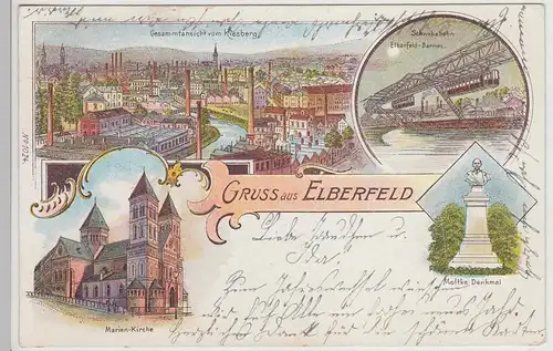 (115776) AK Gruss aus Elberfeld, Mehrbild Litho 1899