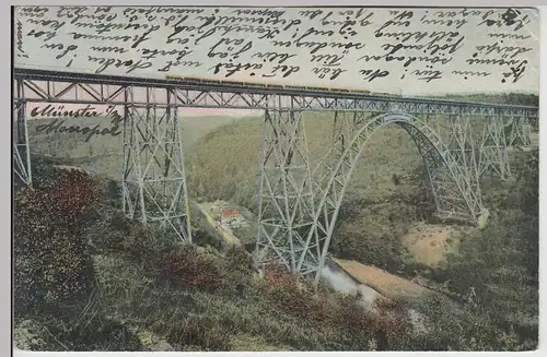 (115687) AK Müngsten, Kaiser Wilhelm-Brücke 1908