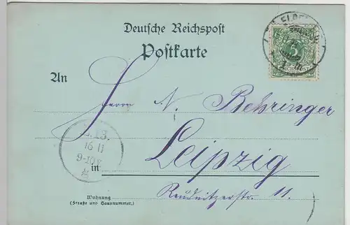 (114247) AK Gruss aus Elberfeld, Mondscheinkarte 1898