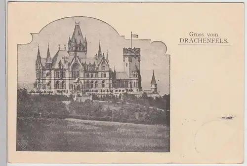 (114040) AK Gruß vom Drachenfels, Königswinter, Schloss Drachenburg 1907