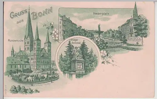 (113142) AK Gruss aus Bonn, Mehrbild Litho um 1900