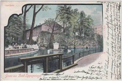 (113140) AK Gruss aus Bad Lippspringe, Lippe Quelle 1901