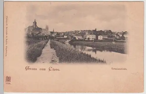 (112882) AK Gruss aus Cleve, Kleve, Totale 1899