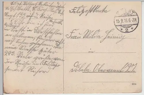 (112667) AK Soest, Westfalen, Großer Teich, Wiesenkirche, Feldpost 1916