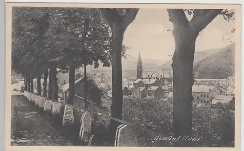 (111556) AK Gemünd, Schleiden, Eifel, Ort mit Kirche, vor 1945