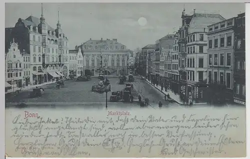 (111036) AK Bonn, Marktplatz, Mondscheinkarte 1898