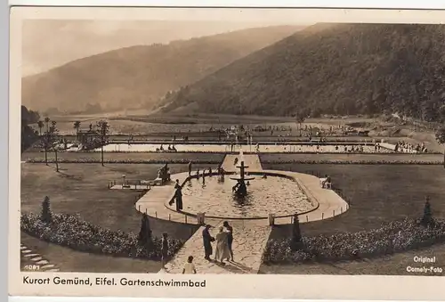 (110521) Foto AK Gemünd / Eifel, Gartenschwimmbad, 1942
