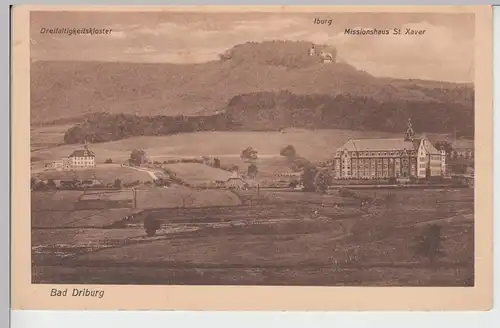 (109896) AK Bad Driburg, Missionshaus St. Xaver, Iburg, Dreifaltigkeitskloster,