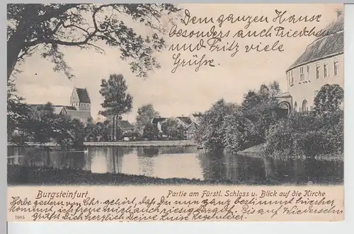 (109839) AK Burgsteinfurt, Schloss, Kirche, gelaufen 1910