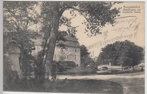 (109838) AK Burgsteinfurt, Eingang Stadt, Englischer Garten 1909