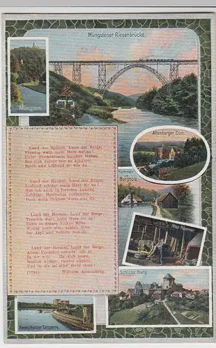 (109353) AK Müngstener Brücke, Alter Hammer Burgholz, Remscheider Talsperre 1923