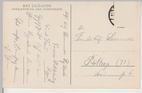 (109274) AK Bad Salzuflen, Inhalatorium, Badehäuser 1944