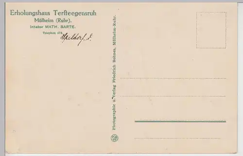 (109187) AK Mülheim, Ruhr, Erholungshaus Tersteegensruh, vor 1945