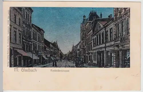 (109116) AK Mönchengladbach, Krefelderstraße, Lunakarte, bis 1905