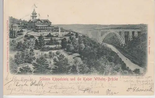 (108846) AK Schloss Küppelstein, Reinshagen, Remscheid, Kaiser Wilhelm Brücke 18