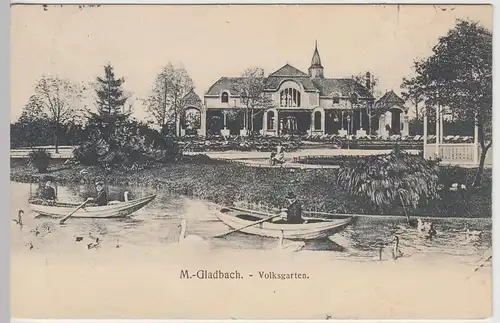 (108408) AK Mönchengladbach, München Gladbach, Volksgarten, Restaurant, Ruderboo