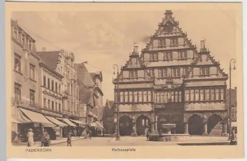 (10732) AK Paderborn, Rathausplatz 1910/20er