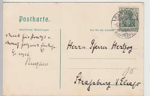 (106379) AK Barmen, Wupperfelder Kirche außen u. innen, 1906