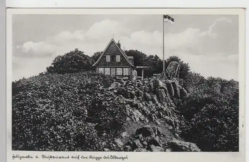 (106342) AK Großer Ölberg, Restaurant auf der Kuppe vor 1945