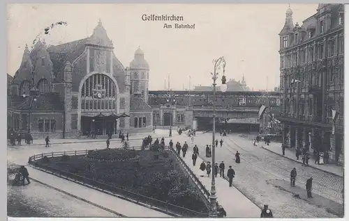 (106209) AK Gelsenkirchen, Am Bahnhof, 1909