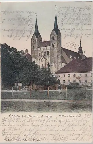 (105043) AK Corvey bei Höxter, Schloss-Kirche 1905