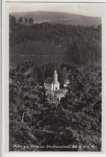 (104986) Foto AK Nordenau, Blick zur Kirche St. Hubertus, vor 1945