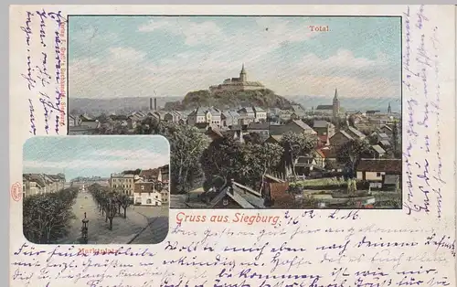 (104635) AK Gruss aus Siegburg, Total u. Marktplatz 1902