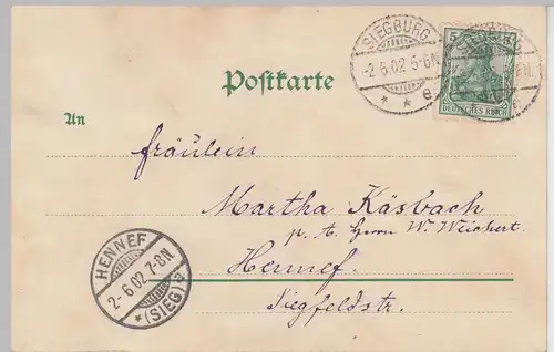 (104635) AK Gruss aus Siegburg, Total u. Marktplatz 1902