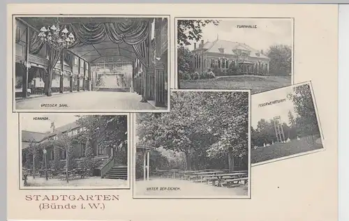 (104620) AK Bünde i.W., Stadtgarten, Mehrbildkarte um 1905