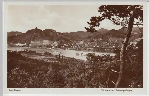 (104380) Foto AK Rhein, Blick auf das Siebengebirge, 1920er