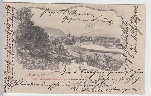 (104268) AK Höxter, Blick vom Felsenkeller 1903