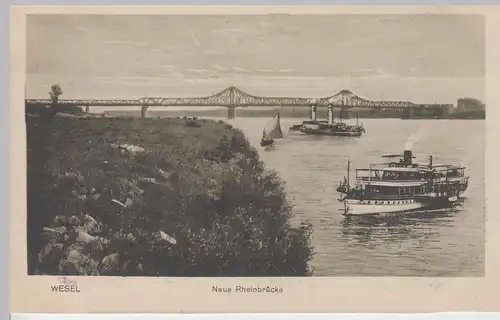 (104263) AK Wesel, neue Rheinbrücke, aus Leporello 1920er