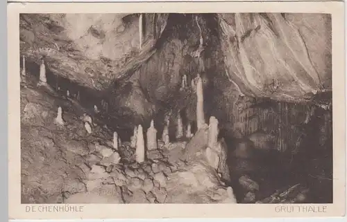 (100913) AK Dechenhöhle, Iserlohn, Grufthalle 1918