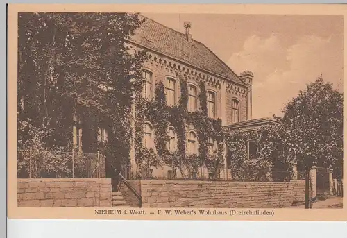 (100858) AK Nieheim, Westf., Dreizehnlinden, F. W. Webers Wohnhaus, vor 1945