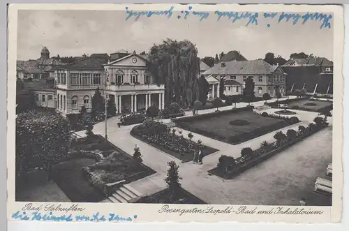 (100330) AK Bad Salzuflen, Rosengarten, Leopold Bad, Inhalatorium 1951