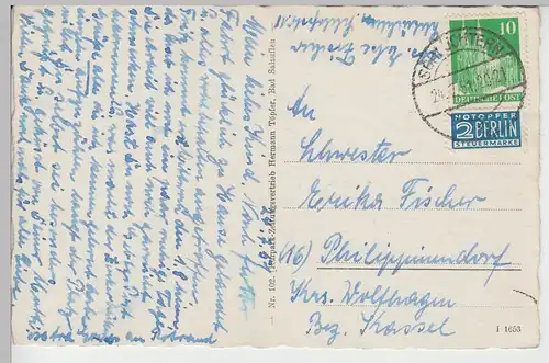 (100330) AK Bad Salzuflen, Rosengarten, Leopold Bad, Inhalatorium 1951