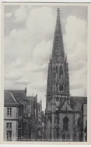 (95906) AK Münster i.W., Turm der Lambertikirche, vor 1945