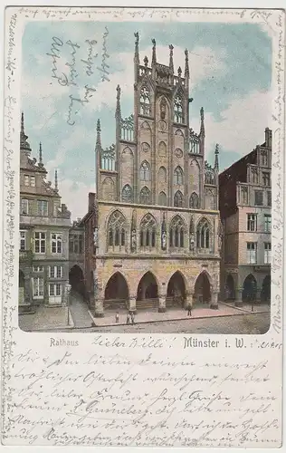 (79585) AK Münster i.W., Rathaus 1905